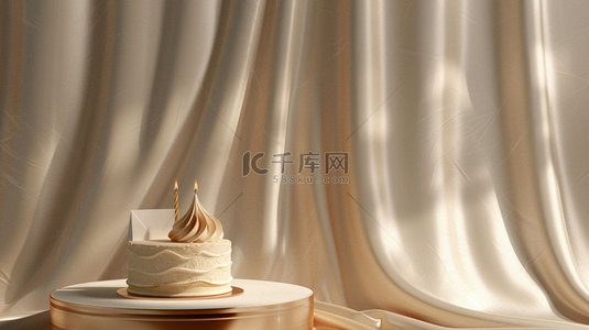 芝士蛋糕蛋糕背景图片_展台蛋糕窗帘合成创意素材背景