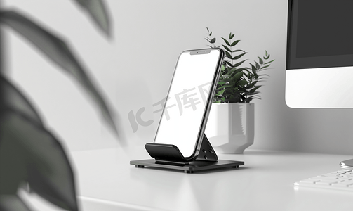 手机支架桌面黑色铝金属白色