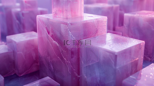 创意紫色背景图片_紫色立方体瓷砖合成创意素材背景