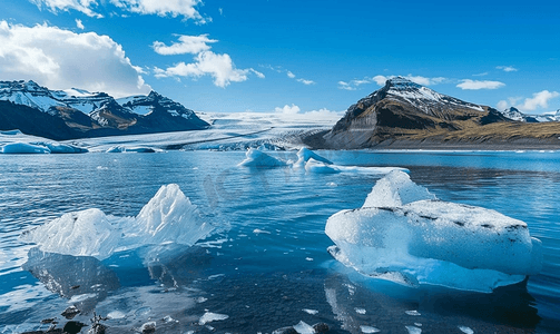 融化的水和索尔黑马冰川的景色