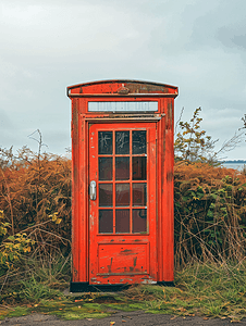 红色的信箱摄影照片_剑桥的英语电话红色小屋