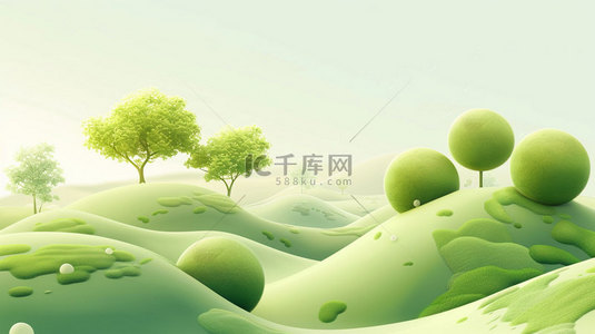 矢量树木造型背景图片_绿地树木自然合成创意素材背景