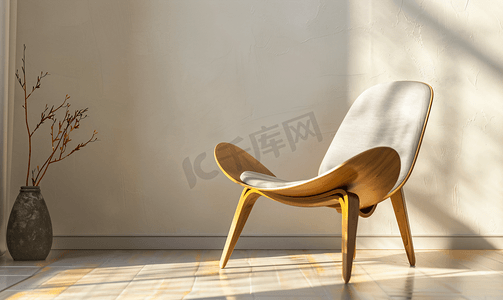 设计师椅子实木座椅采用织物或天然皮革制成