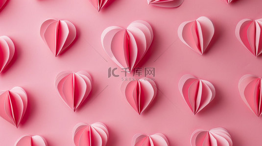 折纸素材背景图片_粉色折纸爱心合成创意素材背景