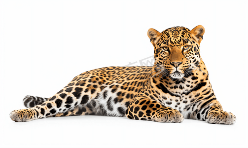 豹纹摄影照片_宠物展位豹纹图案孤立在白色背景与剪切路径