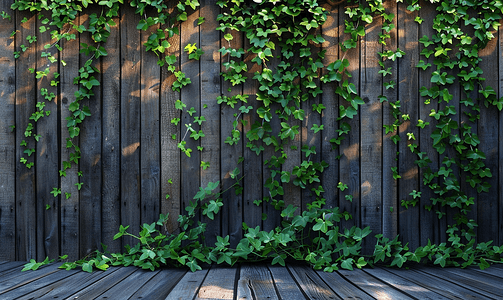 长满常春藤的木墙