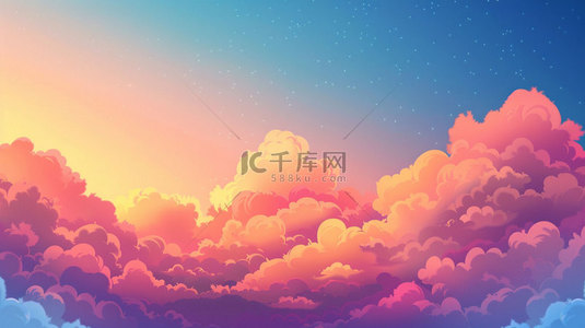 创意天空背景图片_卡通云层天空合成创意素材背景