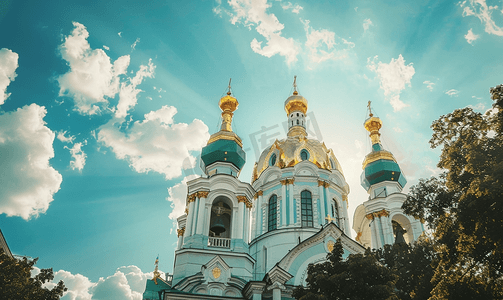 基辅圣索菲亚大教堂大厦的视图