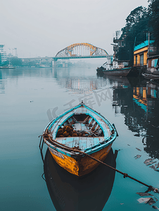 印度建筑摄影照片_从贾格纳特河坛看豪拉大桥