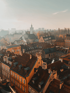 华沙老城的俯视图
