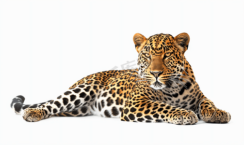 宠物展位豹纹图案孤立在白色背景与剪切路径