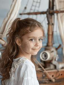 小女孩正在做眼科检查显示船上的标志指示方向