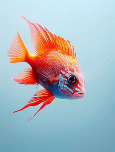 热带孤立多彩的红色鱼