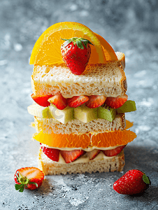 草莓橙子日式水果三明治