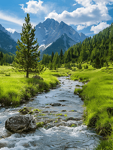 山河岁月摄影照片_美丽的大自然高清壁纸与山河树和草