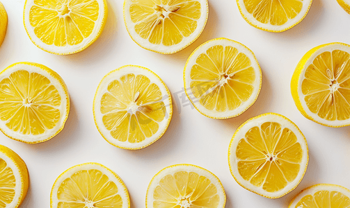 黄柠檬柑橘片柑橘平躺的图案