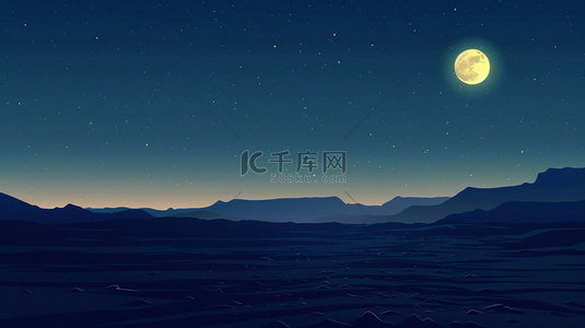 沙漠枯树背景图片_沙漠夜空月亮合成创意素材背景