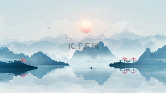 淘宝免费素材 天猫设计素材背景图片_风景秀丽山湖合成创意素材