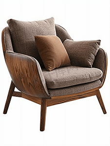 扶手椅椅子个人沙发坚固的天然木材结构座椅和靠背采用织物