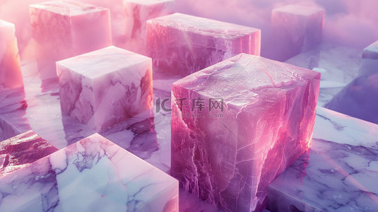 创意紫色背景图片_紫色立方体瓷砖合成创意素材背景