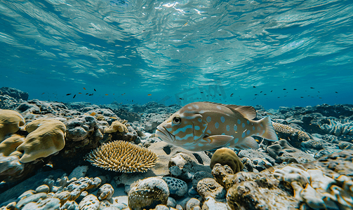 马尔代夫水下的比目鱼
