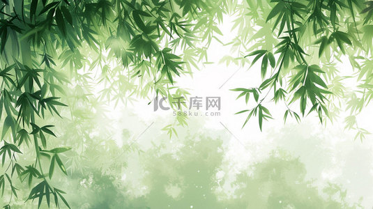 绿色竹叶简约合成创意素材背景