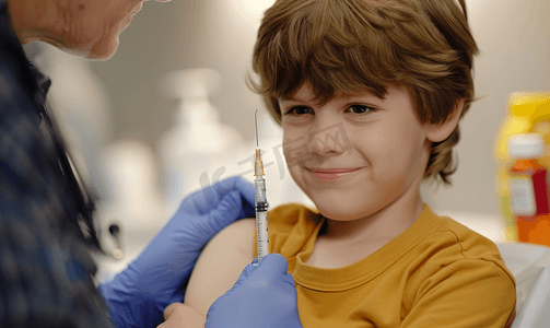 打疫苗的小男孩