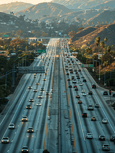 洛杉矶拥堵的高速公路