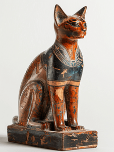 从古埃及孤立的猫雕像