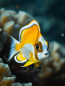 扁平潜水摄影照片_马尔代夫潜水时遇到的蝴蝶鱼