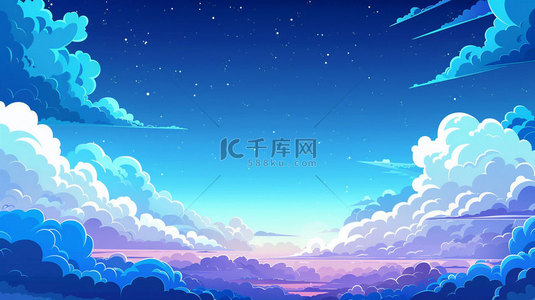 创意天空背景图片_卡通云层天空合成创意素材背景