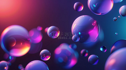 创意彩色气泡背景图片_彩色气泡透明合成创意素材背景