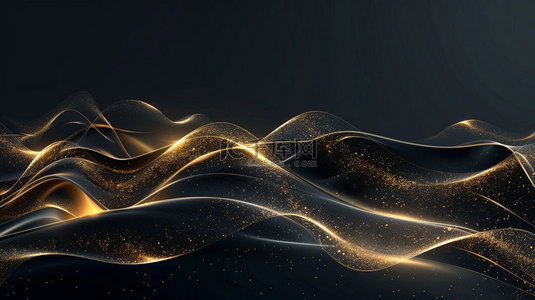 金色马字背景图片_金色波纹线条合成创意素材背景