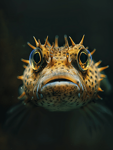 菲律宾潜水摄影照片_西拉登箱河豚鱼肖像