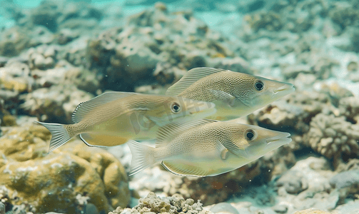 扁平旅游背景摄影照片_马尔代夫水下的比目鱼