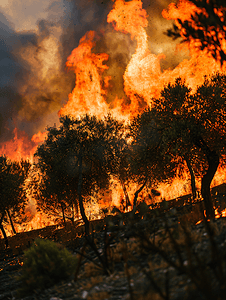西西里岛的森林和灌木丛火灾