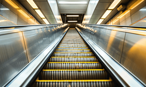 在地铁站寻找自动扶梯