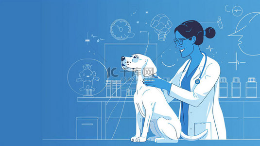 兽医宠物诊疗合成创意素材背景