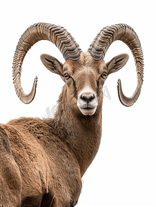 山长图模板摄影照片_鹿羱羊长角羊斯坦博克