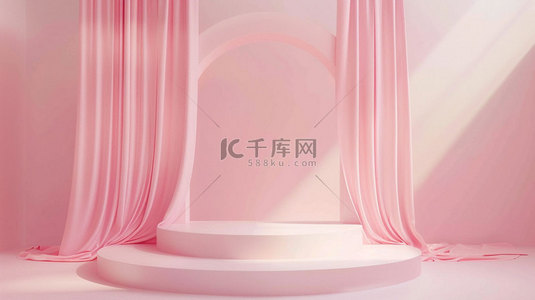 粉色展台窗帘合成创意素材背景