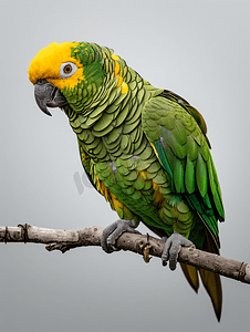 黄冠亚马逊鹦鹉肖像