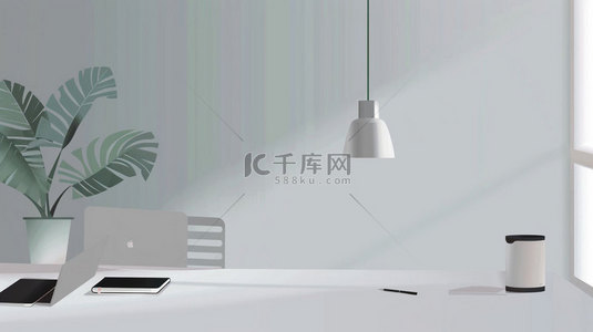 桌子电脑台灯合成创意素材背景