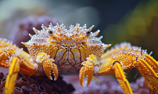 螃蟹上的海胆细节宏