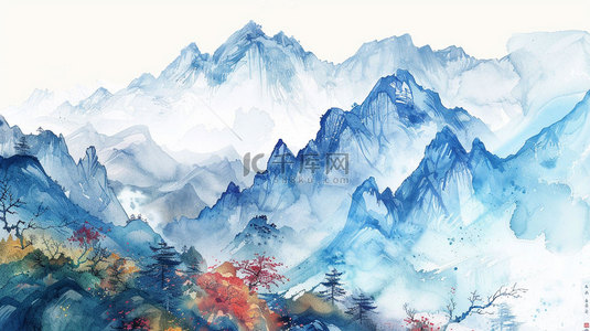 贵州高山流水背景图片_高山云海松柏合成创意素材背景