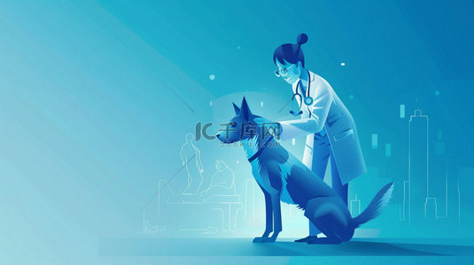 写实宠物背景图片_兽医宠物诊疗合成创意素材背景