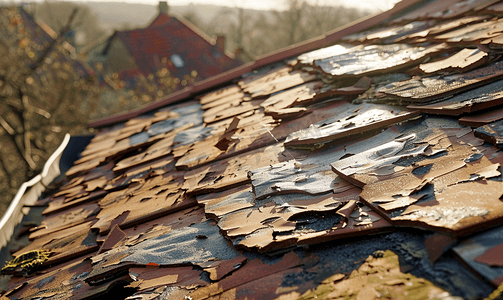 玻璃风建筑摄影照片_暴风雨期间屋顶被大风损坏