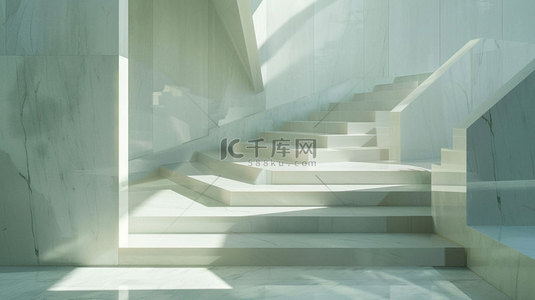 散步阶梯背景图片_白色阶梯简约合成创意素材背景