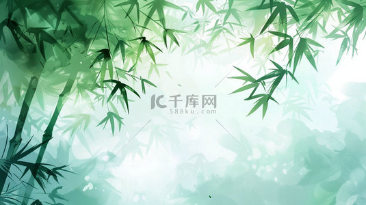 绿色竹叶简约合成创意素材背景