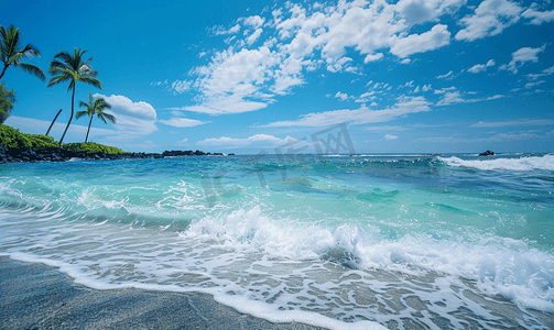 夏威夷大岛的科纳港海浪