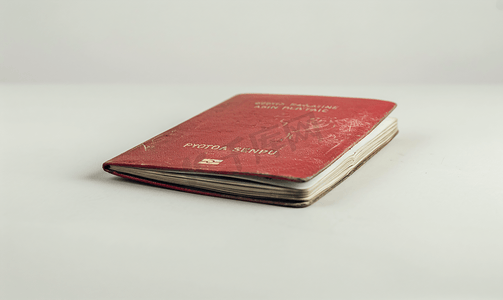 白色背景下孤立的红色小护照